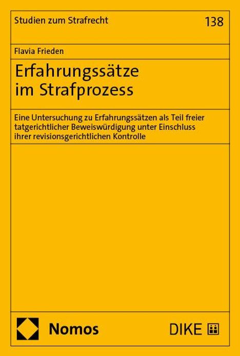 Flavia Frieden: Erfahrungssätze im Strafprozess, Buch