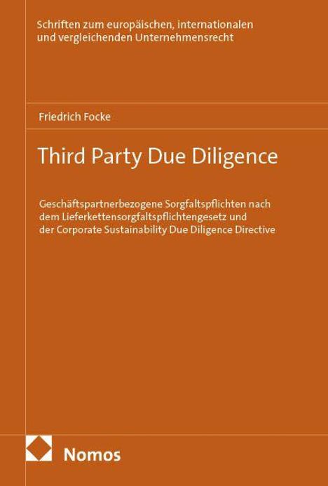 Friedrich Focke: Third Party Due Diligence, Buch