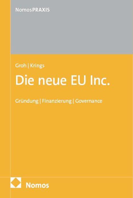 „Die neue EU Inc.: Gründung | Finanzierung | Governance“ in orange. Oben NomosPRAXIS. Unten das Nomos-Logo.