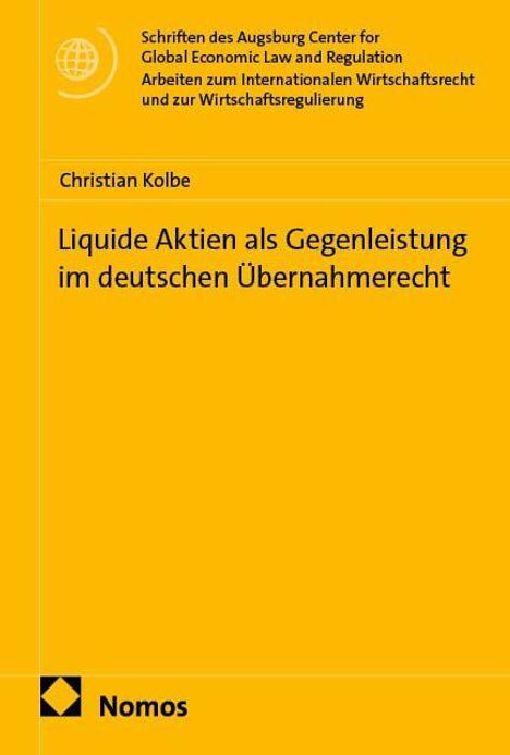 "Schriften des Augsburg Center for Global Economic Law" steht oben. Darunter Buchtitel zu Aktien im Übernahmerecht. Logo unten.