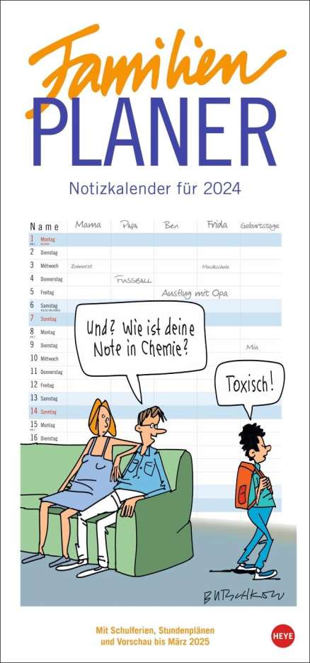 Peter Butschkow: Butschkow: Familienplaner 2024, Kalender