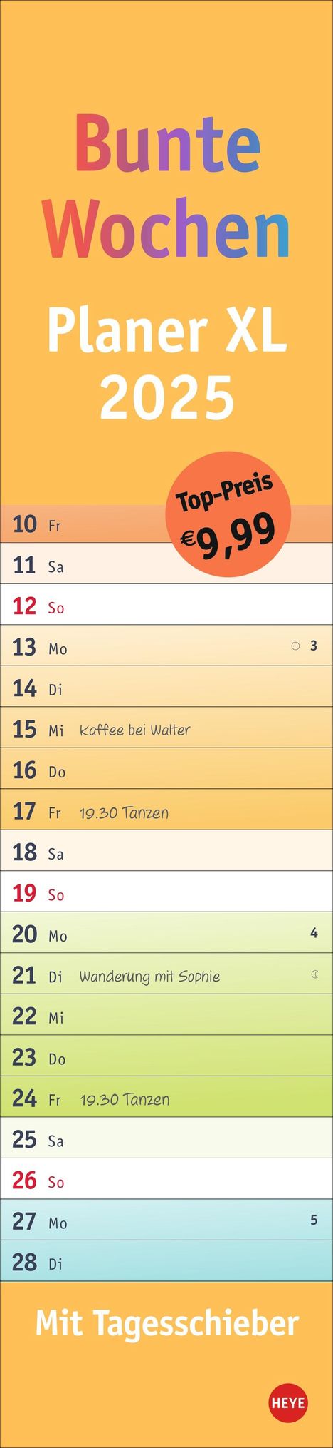 Bunte Wochen Langplaner XL 2025, Kalender