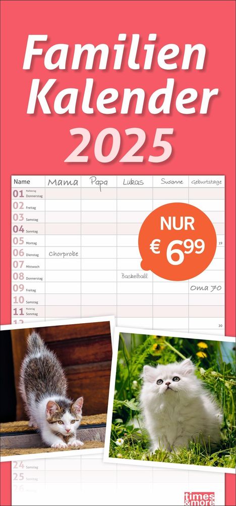 Katzen Familienplaner 2025, Kalender