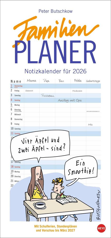 Peter Butschkow: Peter Butschkow: Familienplaner 2026, Kalender