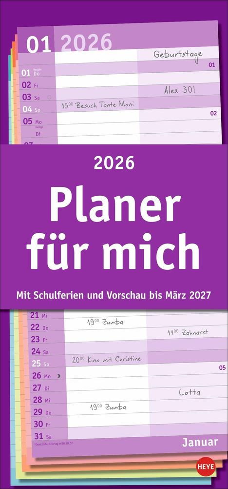 Basic Planer für mich 2026, Kalender