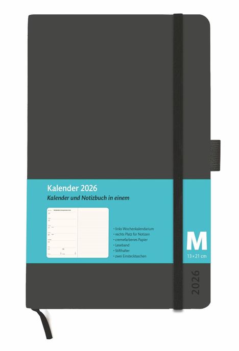 Kombitimer schwarz mittel 2026, Buch