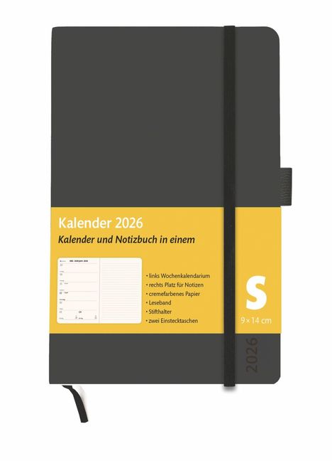 Kombitimer schwarz klein 2026, Buch