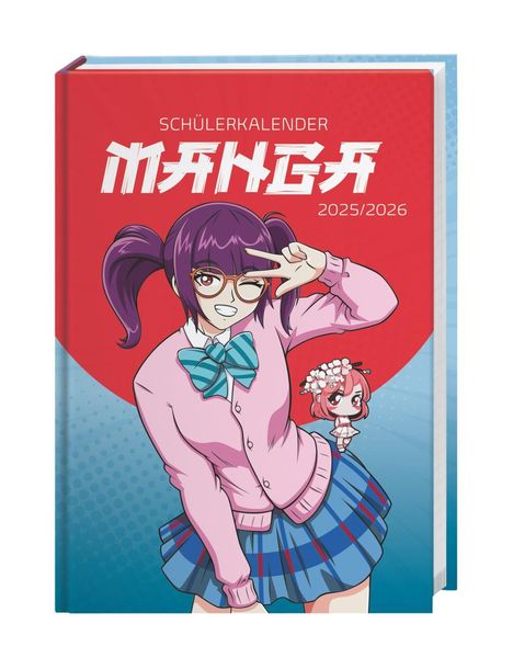 Manga Schülerkalender A5 2025/2026 - 17 Monate ab August 2025, Kalender