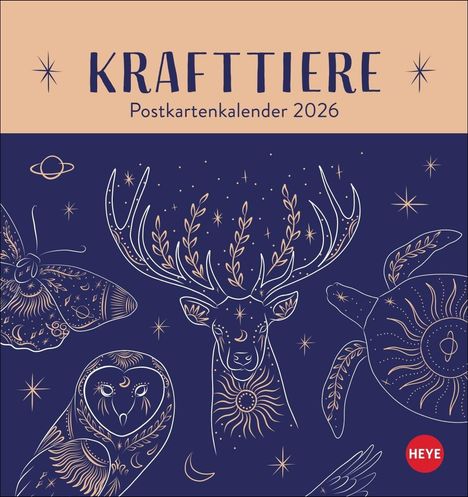 Krafttiere Postkartenkalender 2026, Kalender