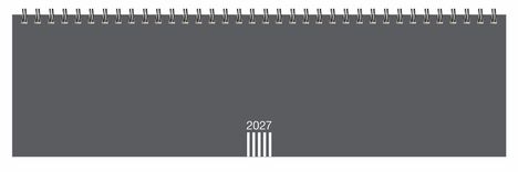 Ein graues Kalenderblatt mit dem Jahr "2027" und einer Spiralbindung oben.