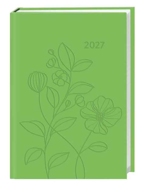 "2027" ist in einer grünen Illustration geprägt. Sie zeigt stilisierte Blumen und Blätter.