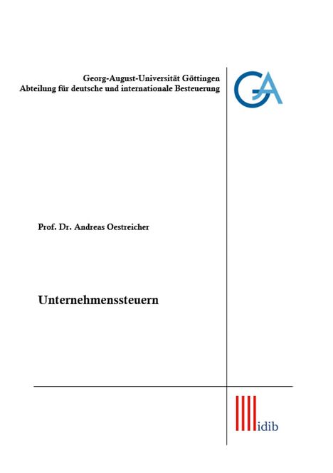 Andreas Oestreicher: Unternehmenssteuern, Buch