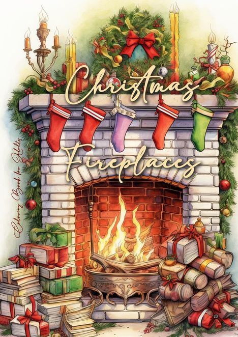 Monsoon Publishing: Christmas Fireplaces Coloring Book for Adults, Buch