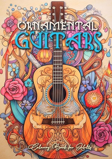 Monsoon Publishing: Ornamental Guitars Coloring Book for Adults, Buch