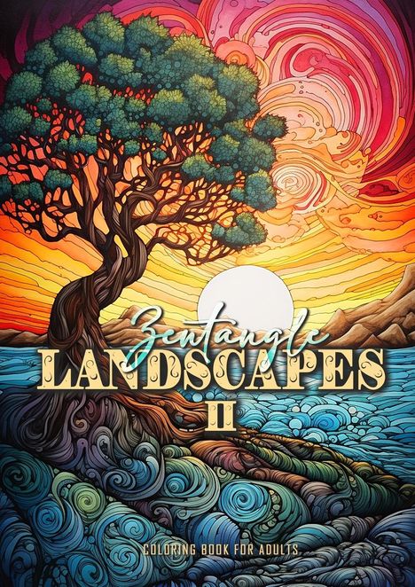 Monsoon Publishing: Zentangle Landscapes Coloring Book for Adults 2, Buch