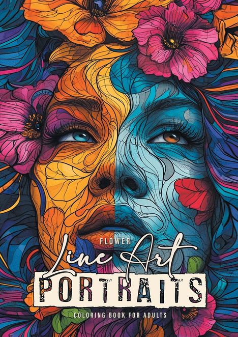 Monsoon Publishing: Flower Line Art Portraits Coloring Book for Adults, Buch