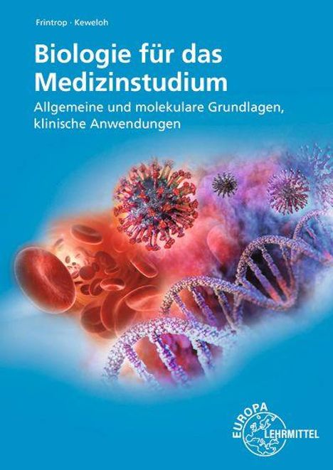 "Biologie für das Medizinstudium. Allgemeine und molekulare Grundlagen, klinische Anwendungen." Illustration von Molekülen und Zellen.