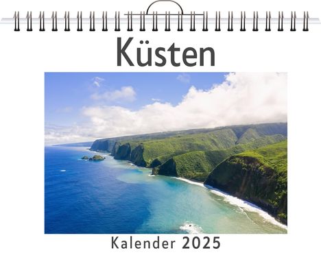 Ava Becker: Küsten - (Wandkalender 2025, Kalender DIN A4 quer, Monatskalender im Querformat mit Kalendarium, das perfekte Geschenk), Kalender