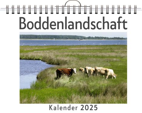 Florian Keller: Boddenlandschaft - (Wandkalender 2025, Kalender DIN A4 quer, Monatskalender im Querformat mit Kalendarium, das perfekte Geschenk), Kalender