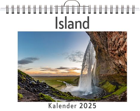 Emma Hartmann: Island - (Wandkalender 2025, Kalender DIN A4 quer, Monatskalender im Querformat mit Kalendarium, das perfekte Geschenk), Kalender