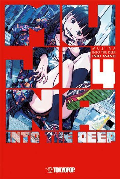 MY 4 INTO THE DEEP; Mujina: Into the Deep Inio Asano; Illustration einer Person in einem kaleidoskopischen Stil.