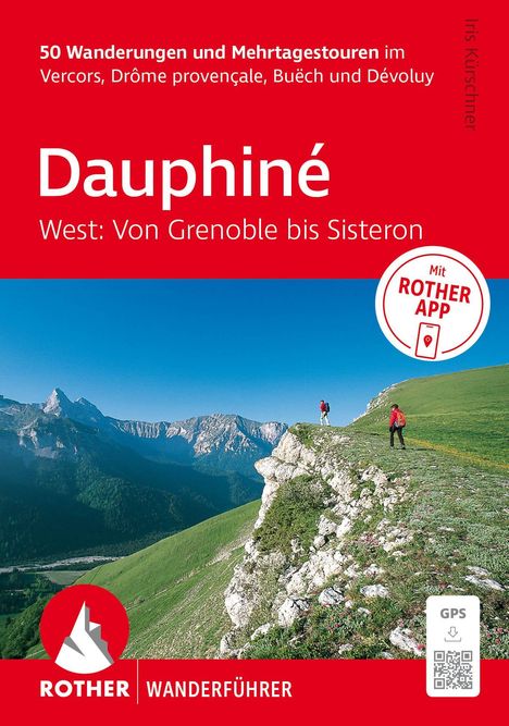 50 Wanderungen im Vercors, Dauphiné: Von Grenoble bis Sisteron. Zwei Wanderer auf einem grünen Bergpfad.