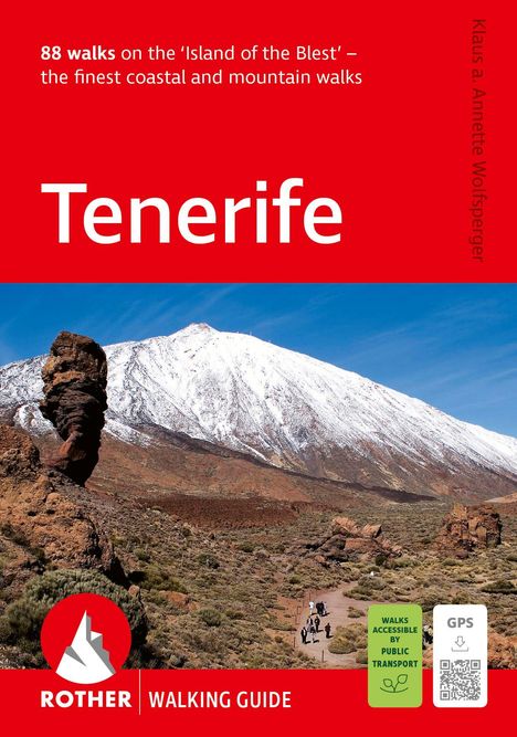 Titel: "Tenerife". Untertitel: "88 walks on the 'Island of the Blest' – the finest coastal and mountain walks". Berglandschaft. 