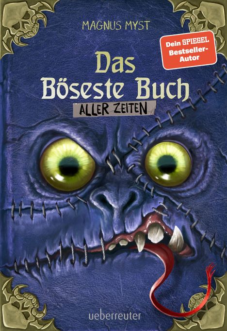 Text: "Das Böseste Buch aller Zeiten", "Magnus Myst", "Dein SPIEGEL Bestseller-Autor", "ueberreuter". Illustration: Monsterbuch.