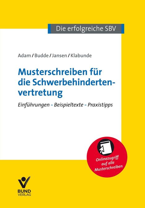 Alfons Adam: Musterschreiben für die Schwerbehindertenvertretung, Buch