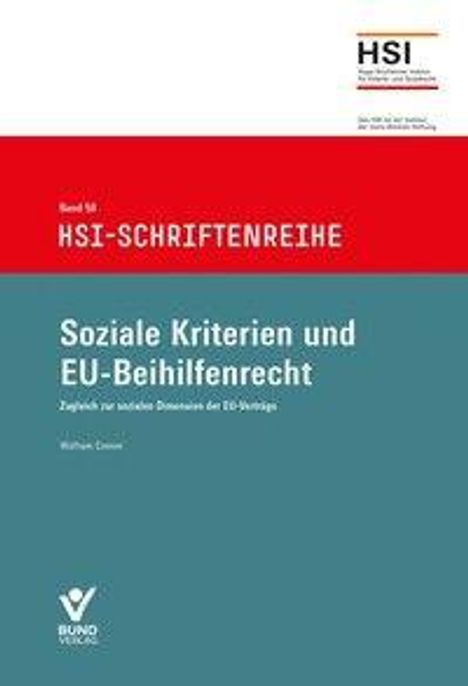 Wolfram Cremer: Soziale Kriterien und EU-Beihilfenrecht, Buch
