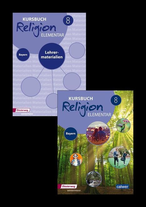 Kombi-Paket: Kursbuch Religion Elementar 8 - Ausgabe 2017 für Bayern. Schulbuch 8 und Lehrermaterial 8, Buch