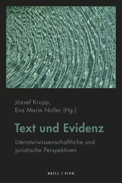 „Text und Evidenz“ von József Krupp und Eva Marie Noller. Abstrakte, wellenartige Muster in Grün- und Grautönen.