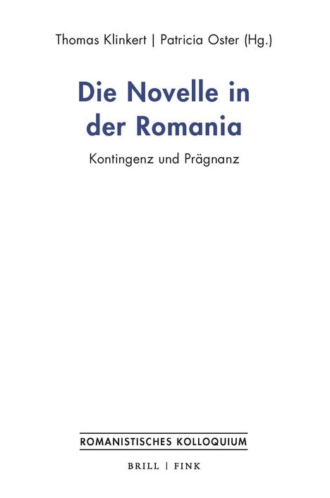 Die Novelle in der Romania, Buch