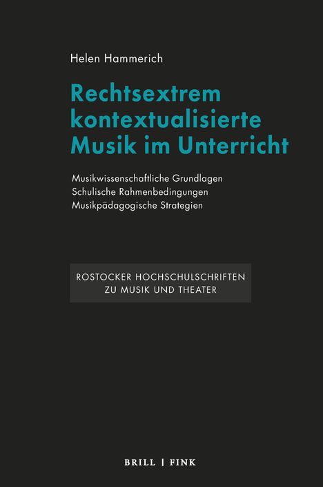 Titel: "Rechtsextrem kontextualisierte Musik im Unterricht" von Helen Hammerich. Schwarzer Hintergrund, grüner Text.