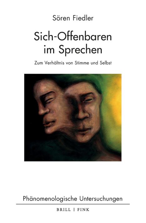 „Sören Fiedler, Sich-Offenbaren im Sprechen, Zum Verhältnis von Stimme und Selbst“. Illustration zweier überlappender Gesichter.