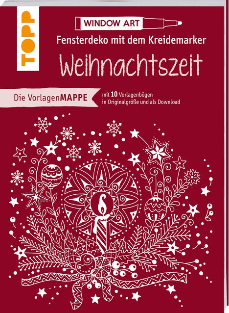 Ursula Schwab: Vorlagenmappe Fensterdeko mit dem Kreidemarker - Weihnachtszeit, Buch