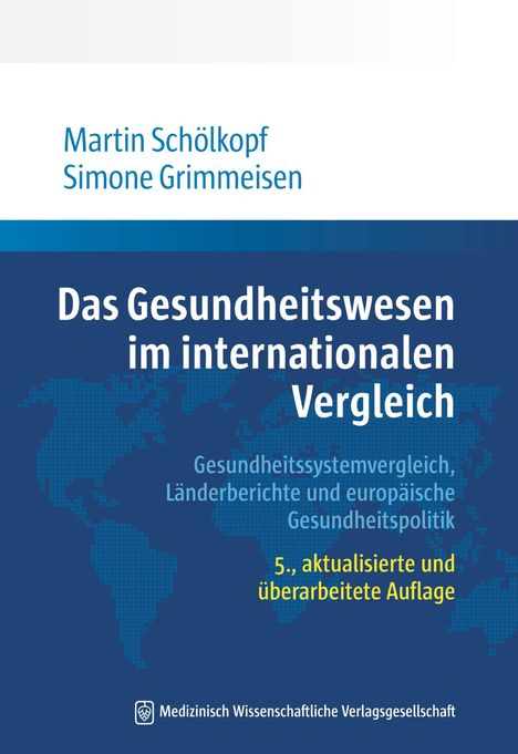 „Das Gesundheitswesen im internationalen Vergleich“ ist prominent in der Mitte, darunter Autoren und Verlagsname.