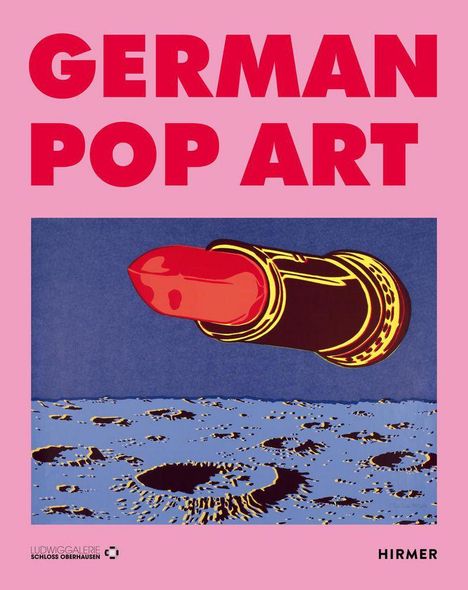 Text: "GERMAN POP ART". Illustration: Ein Lippenstift ragt aus einer blau-grauen, texturierten Oberfläche.