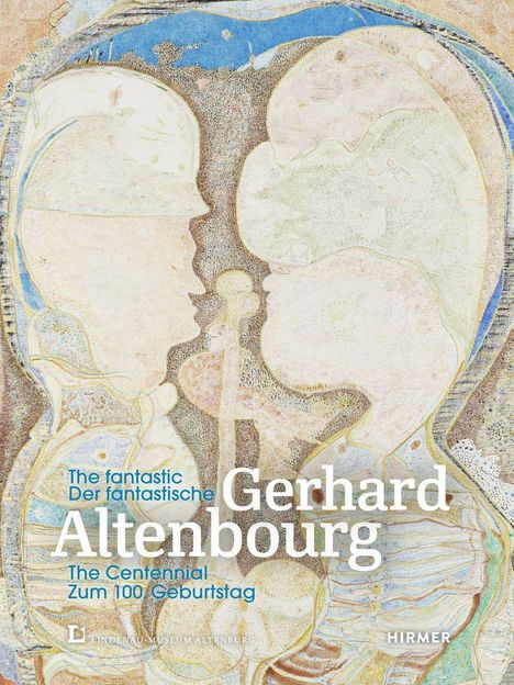 Texte: "Der fantastische Gerhard Altenbourg: Zum 100. Geburtstag." Illustration mit abstrakten Gesichtern in Erdtönen.