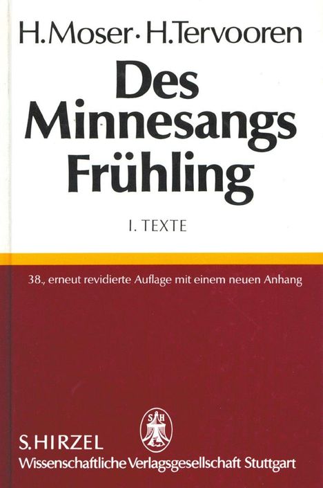 Des Minnesangs Frühling I. Texte, Buch