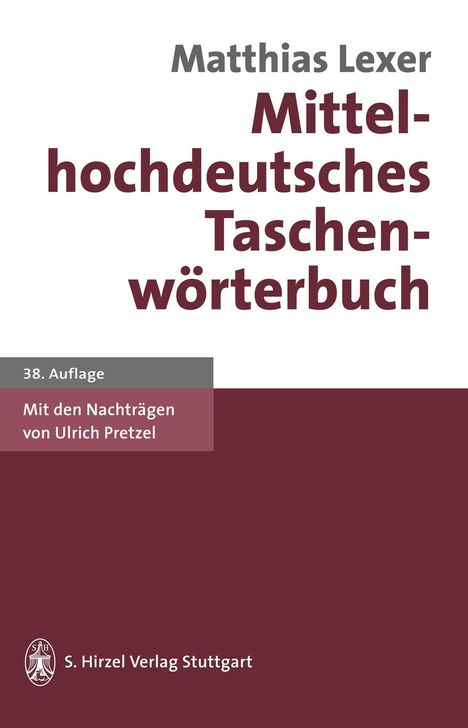 Matthias Lexer: Mittelhochdeutsches Taschenwörterbuch, Buch