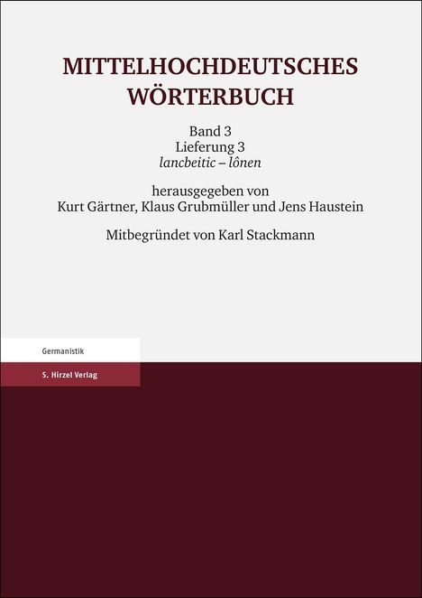 Mittelhochdeutsches Wörterbuch. Dritter Band, Lieferung 3, Buch