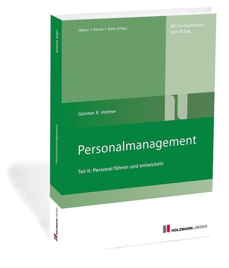 „Mit Kompetenzen zum Erfolg“, „Personalmanagement“, „Teil II: Personal führen und entwickeln“. Grün-weiße Buchgestaltung.