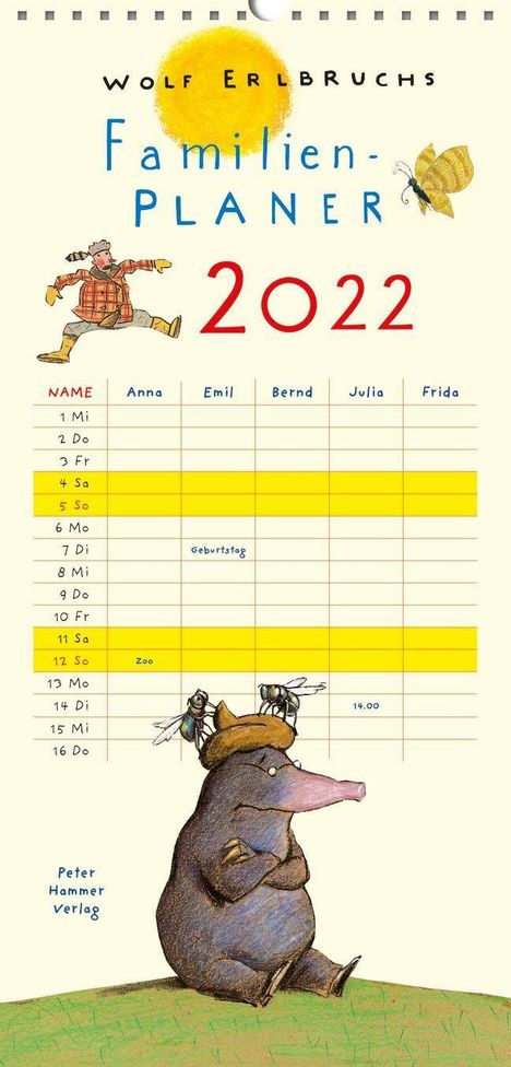 Wolf Erlbruch: Erlbruch, W: Wolf Erlbruchs Familienplaner 2022, Kalender