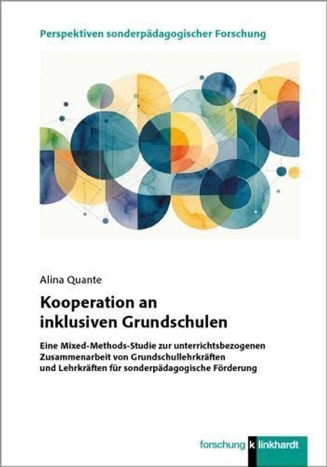 Titel: Kooperation an inklusiven Grundschulen. Logo: Bunte, sich überschneidende Kreise und Halbkreise.