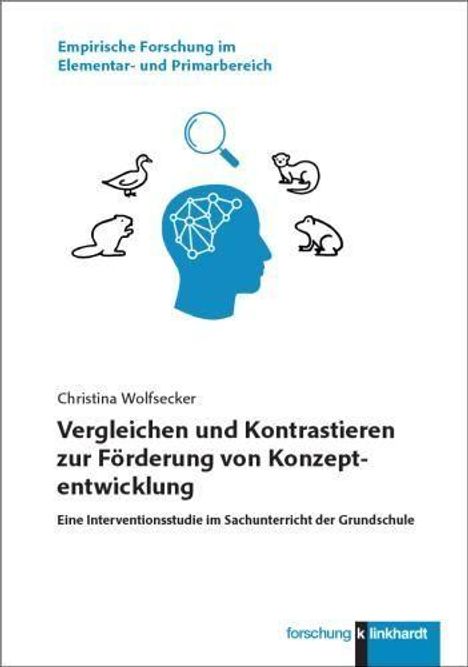 Titel: Vergleichen und Kontrastieren zur Förderung von Konzeptentwicklung. Tiere und Kopf mit Gehirn als Illustrationen.