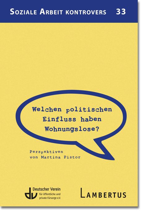 Martina Pistor: Welchen politischen Einfluss haben Wohnungslose?, Buch