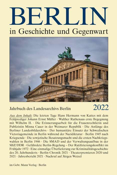 Berlin in Geschichte und Gegenwart, Buch