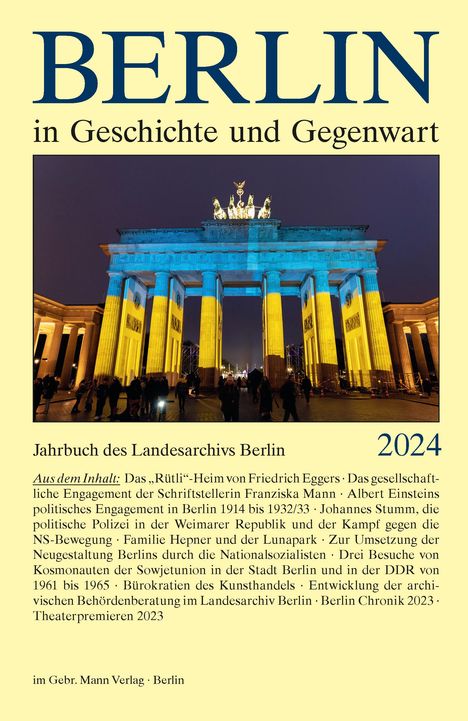 Berlin in Geschichte und Gegenwart, Buch