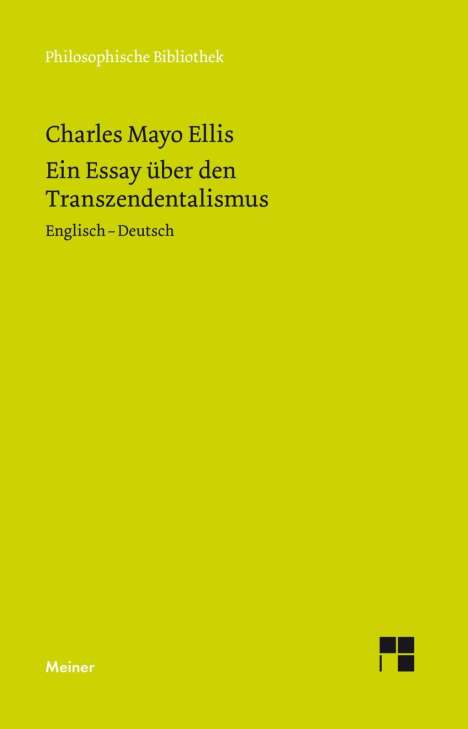 Charles Mayo Ellis: Ein Essay über den Transzendentalismus, Buch